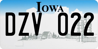 IA license plate DZV022