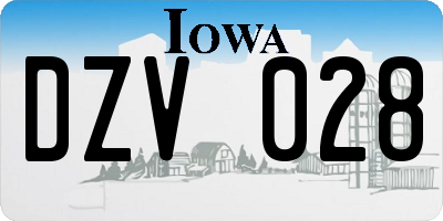 IA license plate DZV028