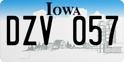 IA license plate DZV057