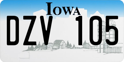 IA license plate DZV105