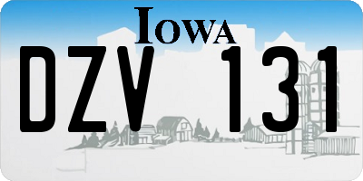 IA license plate DZV131