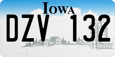 IA license plate DZV132
