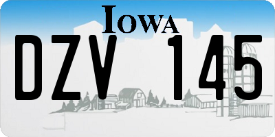 IA license plate DZV145