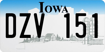 IA license plate DZV151