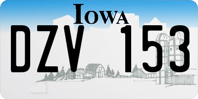 IA license plate DZV153