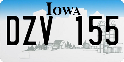 IA license plate DZV155