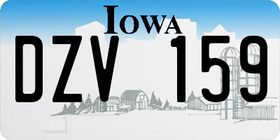 IA license plate DZV159