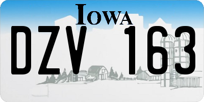 IA license plate DZV163