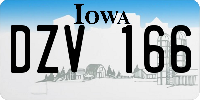 IA license plate DZV166