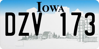 IA license plate DZV173