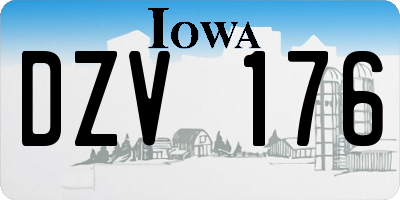 IA license plate DZV176