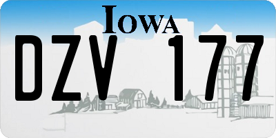 IA license plate DZV177