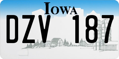 IA license plate DZV187