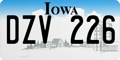 IA license plate DZV226