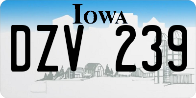 IA license plate DZV239