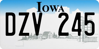 IA license plate DZV245