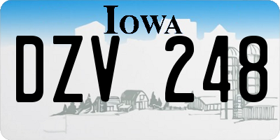 IA license plate DZV248