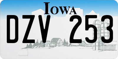 IA license plate DZV253