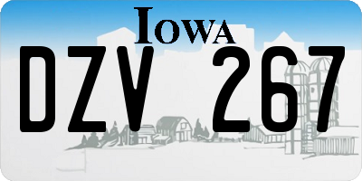 IA license plate DZV267