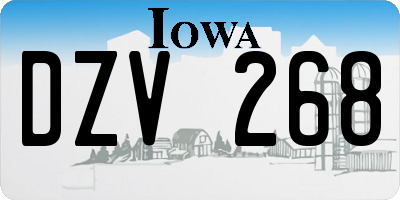 IA license plate DZV268