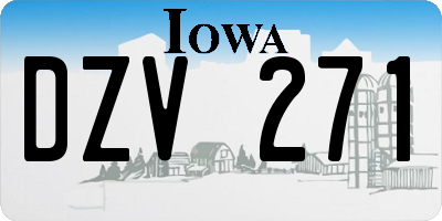 IA license plate DZV271
