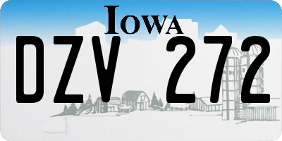 IA license plate DZV272