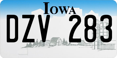 IA license plate DZV283