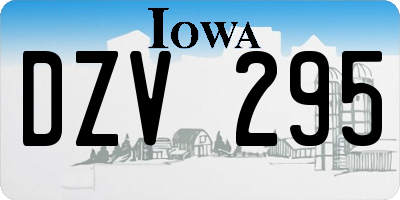 IA license plate DZV295