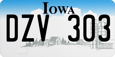 IA license plate DZV303