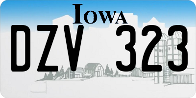 IA license plate DZV323