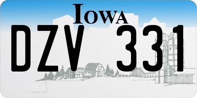 IA license plate DZV331