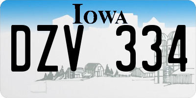 IA license plate DZV334