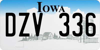IA license plate DZV336
