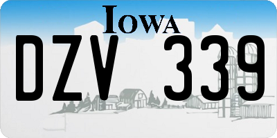 IA license plate DZV339