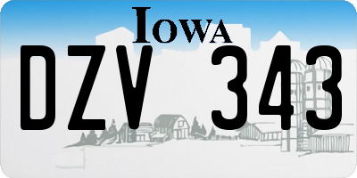 IA license plate DZV343