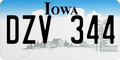 IA license plate DZV344