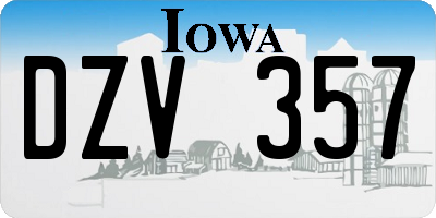 IA license plate DZV357