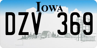IA license plate DZV369
