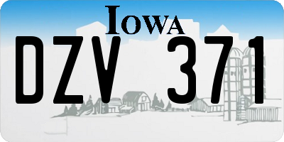 IA license plate DZV371