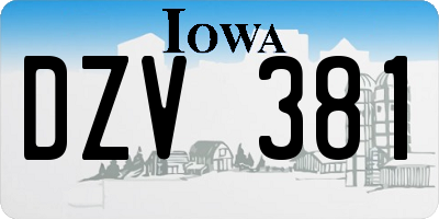 IA license plate DZV381