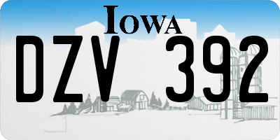 IA license plate DZV392