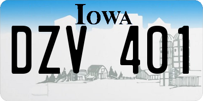 IA license plate DZV401
