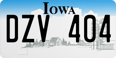 IA license plate DZV404