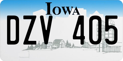 IA license plate DZV405