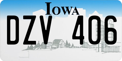IA license plate DZV406