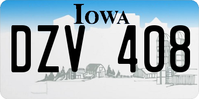 IA license plate DZV408