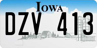 IA license plate DZV413
