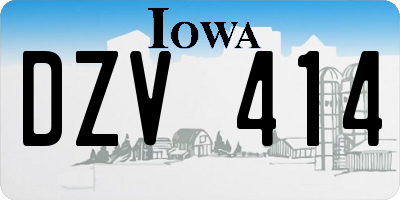 IA license plate DZV414