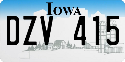 IA license plate DZV415