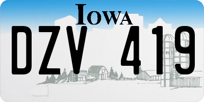 IA license plate DZV419